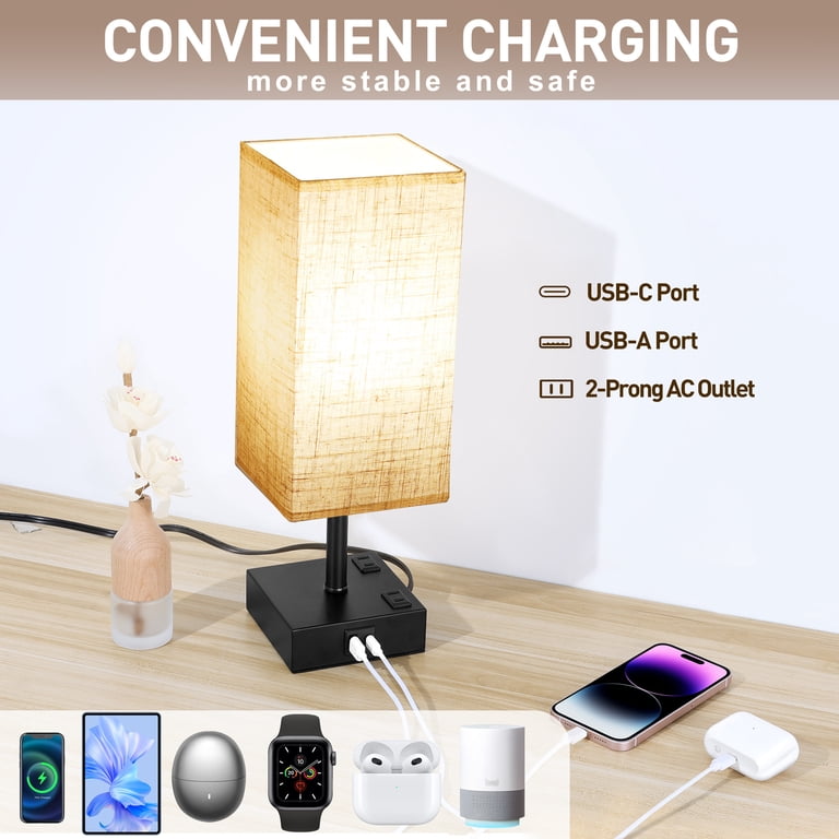 Walchoice Touch Control Table Lamp with USB Charging photo 6