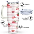 thumbnail image 3 of Strawberry 40 Oz Tumbler with Handle Lid and Straw, Stainless Steel Double Walled Vacuum Insulated Cup, Cute Anniversary Wedding Birthday Gifts Tumbler for Women Men Friends Outdoor Indoor, 3 of 7