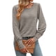 thumbnail image 3 of Camisas de Larga con Cuello Redondo para Mujer, Blusas de Otoño, Sudaderas Elegantes de Moda con Leggings Caqui L, 3 of 9
