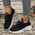 thumbnail image 2 of Rokment Womens Running Tennis Shoes Breathable Mesh Lace up Athletic Memory Foam Walking Trainners Comfortable Casual Fitness Golf Non Slip Work Fashion Sneakers Black Size 6, 2 of 7