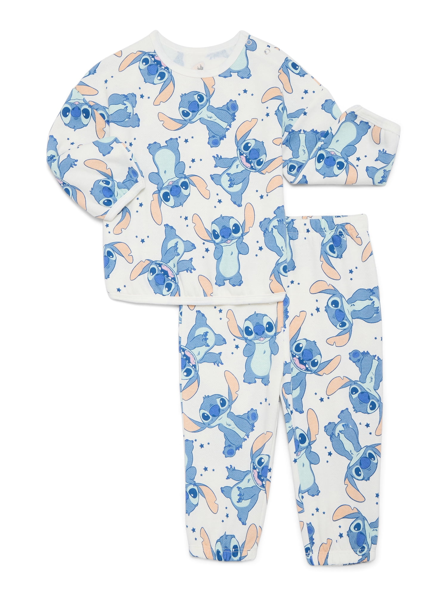 Stitch Baby Boys or Girls Bubble Sleeve Printed Sweatshirt and Joggers Set, 2-Piece, Sizes 0/3M-24M
