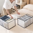 thumbnail image 3 of Compartment Storage Box Closet Clothes Drawer Mesh Separation Box Stacking grey, 3 of 9