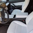thumbnail image 5 of Tesla Model 3, Y, Leather Center Console Armrest Cover, White, 5 of 5