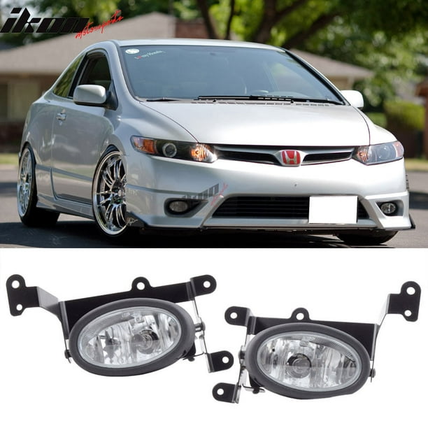Compatible with 0608 Honda Civic 2Dr Coupe Clear Lens Fog Lights Fog
