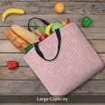 thumbnail image 6 of Naloa Pink Stripes Tote Bag for Women, Foldable Tote Bag With Zipper, Large Shoulder Bag, Top Handle Handbag for Travel, Work, Shopping, 6 of 9