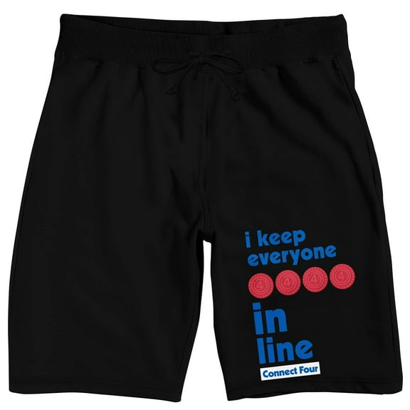 Connect Four Logo Men's Black Lounge Shorts-S