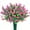 Pink, variant on GRNSHTS 8 Pcs Artificial Plants & Flowers Outdoor Fake Spring Flower UV Resistant Faux Flores Plastic Plant Hanging Planter for Home Kitchen Porch Yard Decor (Pink)