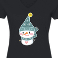 thumbnail image 4 of Inktastic Cute Christmas Snowman in Blue Hat and Scarf Women's V-Neck T-Shirt, 4 of 5