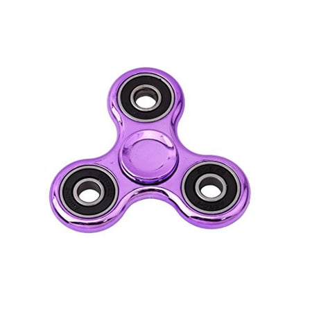 Metallic Metal Fidget Spinner Toys Stress for Anti-Anxiety Relief from ADHD, Anxiety, and Boredom For Kids and Adults, Purple