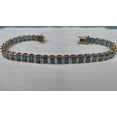 thumbnail image 2 of 925 Silver Lab London Blue Topaz Ocatgon Bezel Tennis Bracelet,Gold Plated Lab Topaz Bracelet Bracelet,Lab Gemstone Bracelet,Bracelet gift, 2 of 3