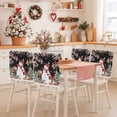 thumbnail image 2 of Christmas Snowman Chair Covers Set of 4 Red Snowman Berries Bird Pine Tree Black Chair Back Covers Stretch Removable Washable Slipcovers Protector for Dining Room Kitchen Party Decor, 2 of 5