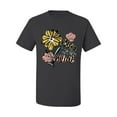 thumbnail image 2 of Wild Bobby Worship While You Wait Sunflower Pink and Yellow Inspirational/Christian Men Tee, Charcoal, 5X-Large, 2 of 6