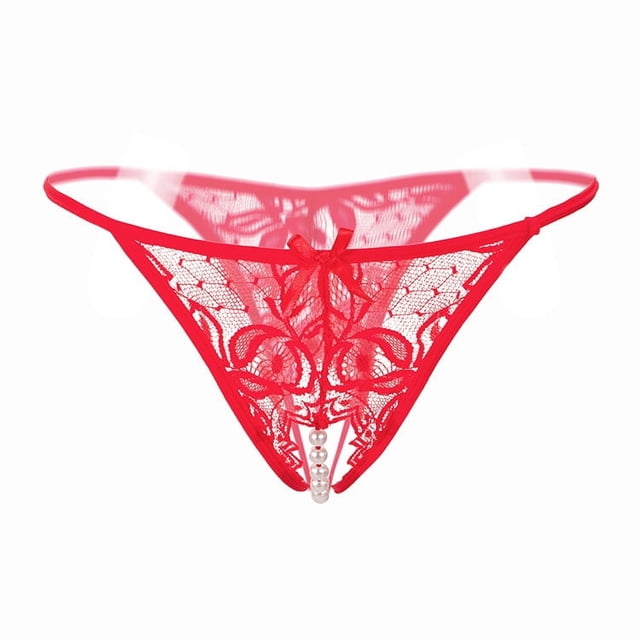 Ropa interior sexy con masaje de perlas, tanga transparente con entrepierna abierta para mujer, pantalones tipo T, verdadera tentación