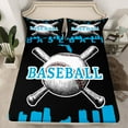 thumbnail image 2 of Homewish Cartoon Baseball Sports Bed Sheets for Kid, Black Blue City Print King Sheets, Modern Ball Gaming Sheet Set, Breathable Home Decor, 4-Piece, 2 of 7