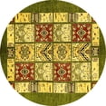 thumbnail image 1 of Ahgly Company Indoor Round Abstract Yellow Modern Area Rugs, 8' Round, 1 of 4