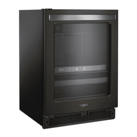 Whirlpool - 14-Bottle Dual Zone Wine Refrigerator - Black Stainless Steel