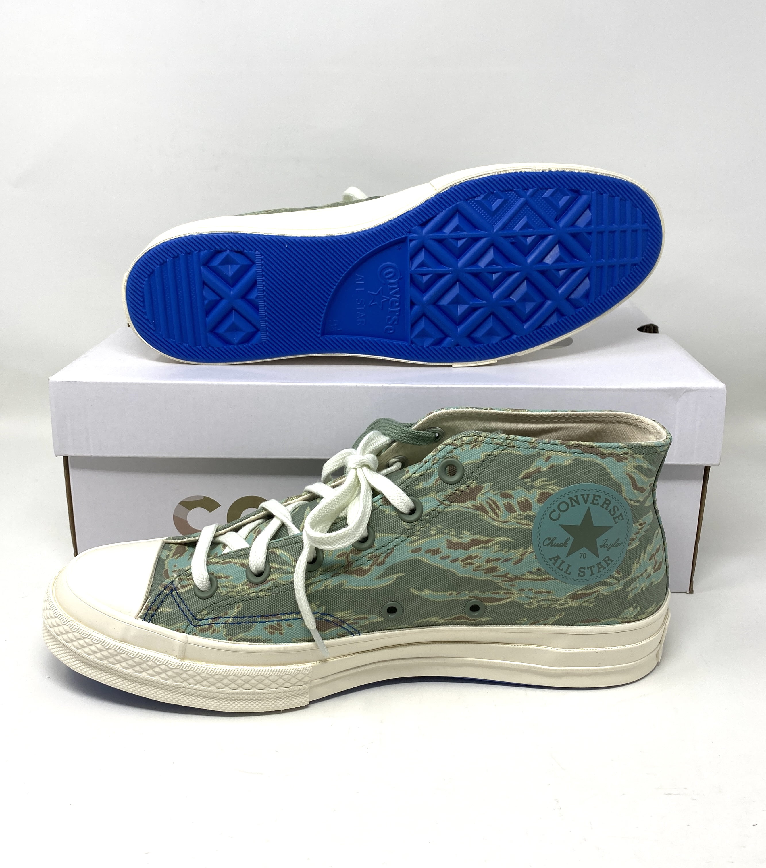 Converse Men's CHUCK 70 MID SEA Spray Fossil Green Canvas Sneakers 172397C  