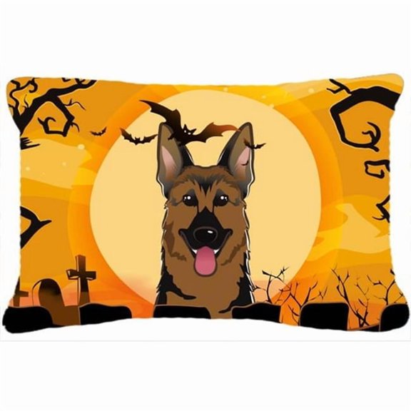 Carolines Treasures BB1769PW1216 Halloween German Shepherd Canvas Fabric Decorative Pillow, 12H x16W, multicolor