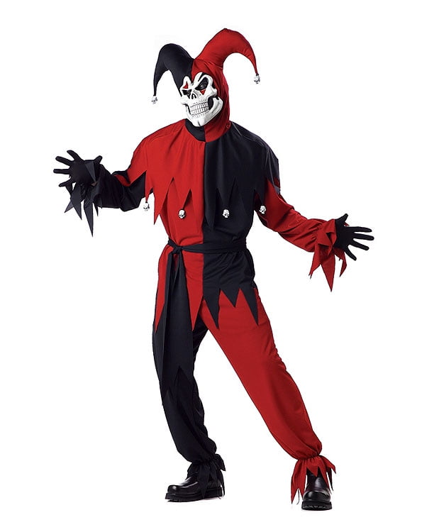 Evil Jester Costume Red \u0026 Black Adult X 