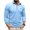 Light Blue, variant on Men's New Casual Turn-Down Collar Breathable Button Long Sleeve Shirt, Polo Style Top for Spring Fall Smart Casual,Black,L