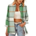 thumbnail image 5 of Xuniizn Womens Button Down Shirts Plaid Long Sleeve Shirts for Women Collared Fall Business Casual Blouses Lightweight Work Tops, 5 of 6