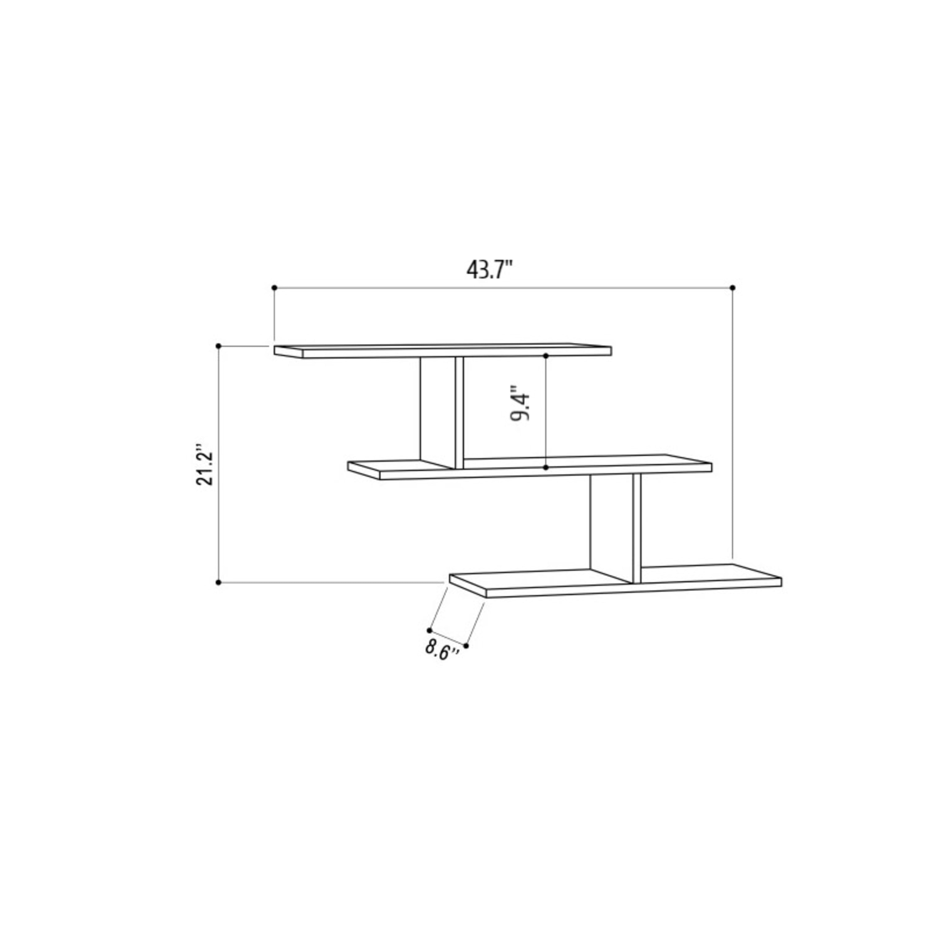 Ada Home Decor Furniture 40.94" 2 Tier White Worthen Modern Wall Shelf