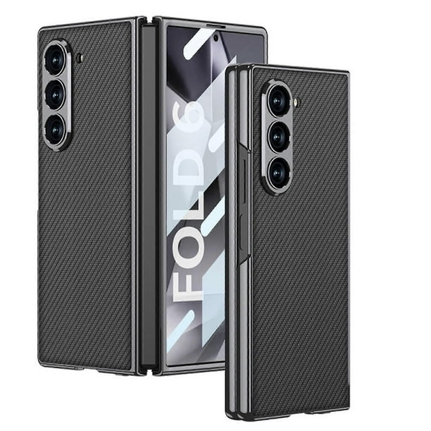 PU Case for Z Fold 6, Z Fold 6 Case Ultra-Thin Tempered Glass Phone Case, Protective Cover for Samsung Galaxy Z Fold 6 5G