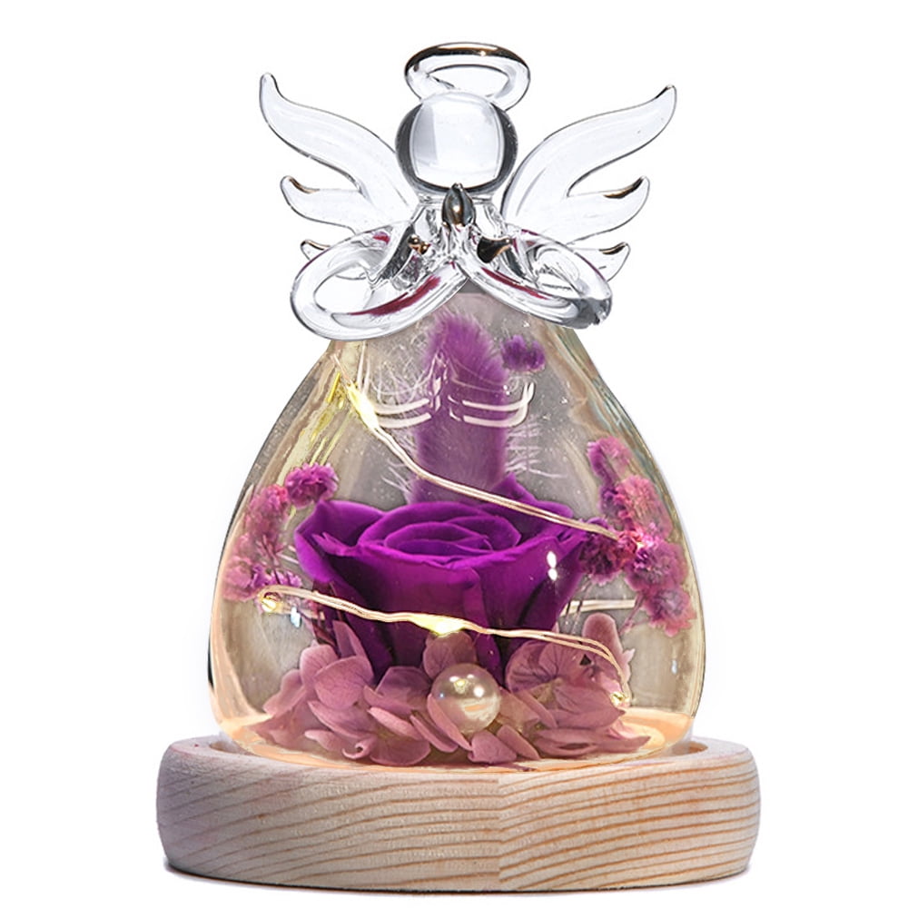 Mothers Day Gifts in Glass Angel Figurines, Flower Gifts for Mothers