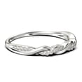 thumbnail image 3 of 0.22 ct 1mm round cut 10k White Gold twisted vine diamond moissanite ring., 3 of 4