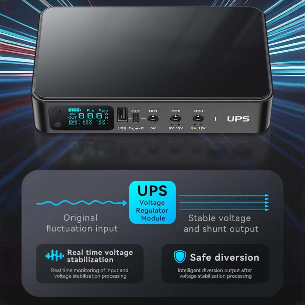 HONCLL UPS Battery Backup 9000mAh/10400mAh/18000mAh Small Uninterruptible Power Supply