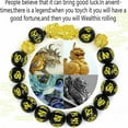 thumbnail image 4 of US 4 Pack Pi Xiu Obsidian Bracelet Dragon Bead Attract Wealth&Good Luck Bangle, 4 of 4