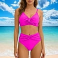 thumbnail image 6 of High Waisted Bikini Sets for Women,Push Up Swimsuits Stretch Fit V Neck Twist Front Bathing Suit, 6 of 7
