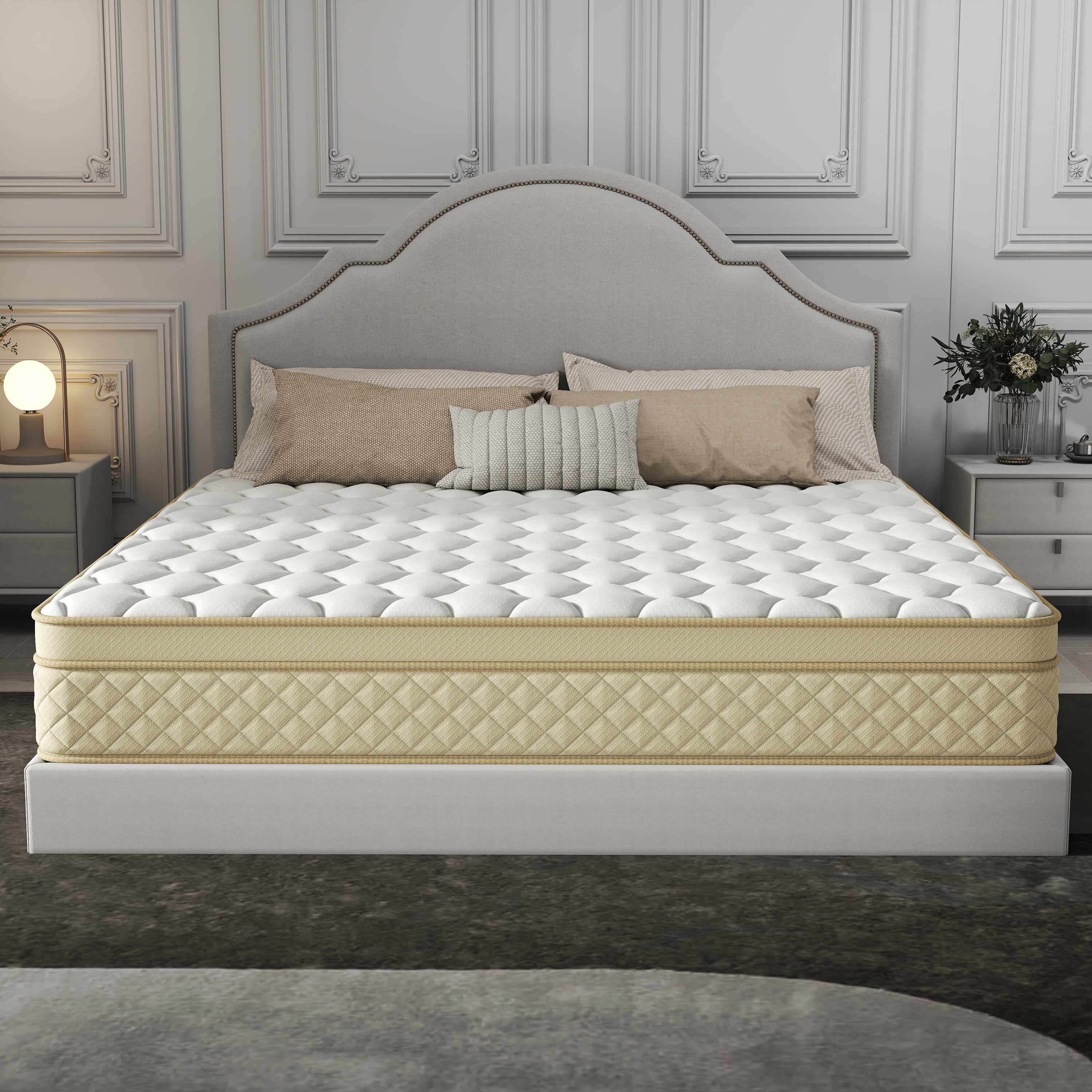 Kviwasha 14 inch Full Mattress, Memory Foam & Spring Hybrid Medium Comfort Full Size in a Box,Adult