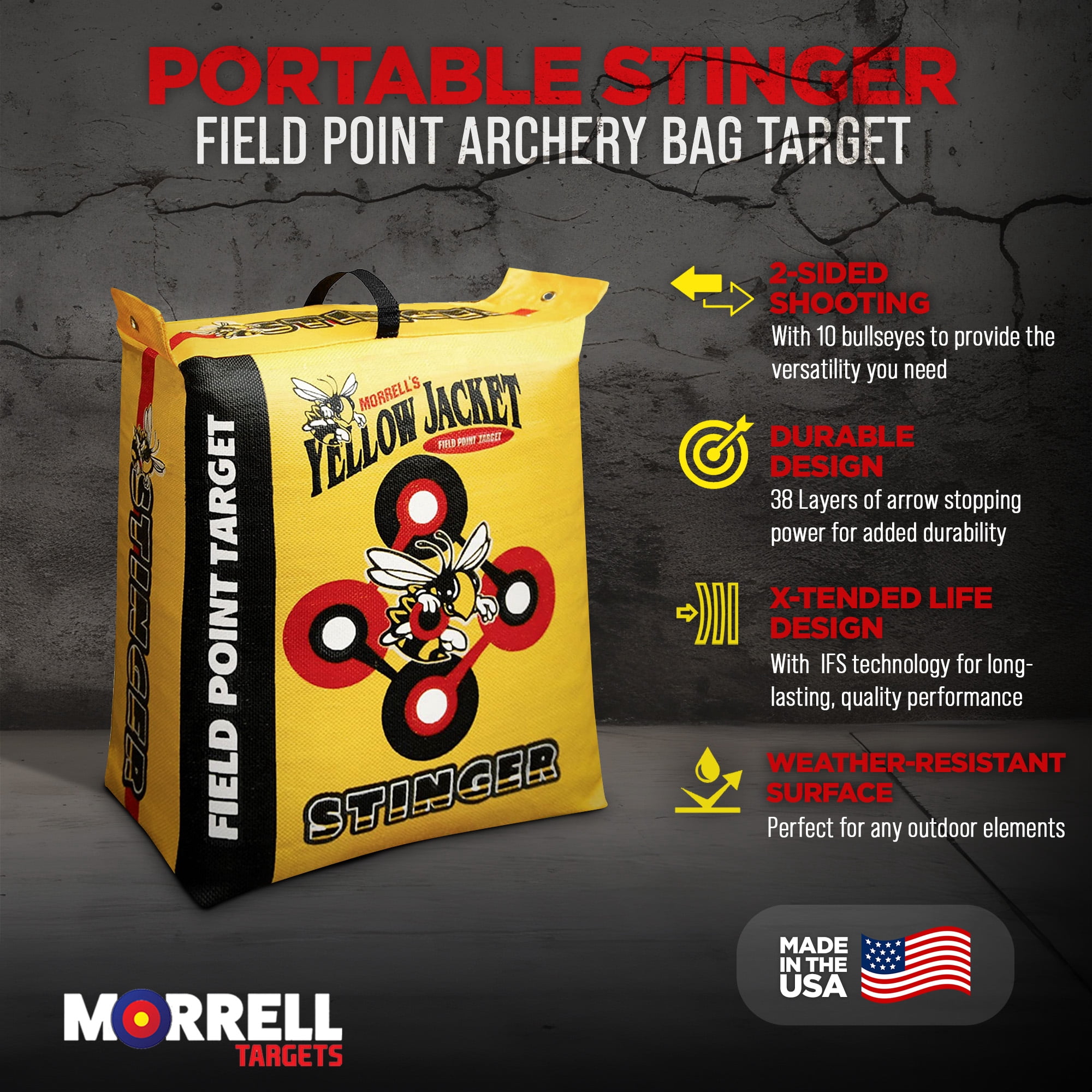 Morrell Yellow Jacket 19lb Bag Target w/ HME Products Stand & Bow Hanger
