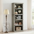 thumbnail image 5 of Aoile 5 Tier Farmhouse Bookshelf, 12.7" x 24.5" x 67.4" Heavy Duty Freestanding Bookcase, Bookshelves with Storage Open Display for Home Office, Living Room, Bed Room, Bathroom, Gray, 5 of 10