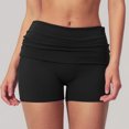 thumbnail image 2 of vigerkar High-Rise Foldover Yoga Shorts for Women - Stretchy Fabric for Pilates, Workout & Casual Streetwear (Black, S), 2 of 6
