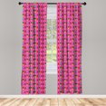 thumbnail image 4 of Ambesonne Ice Cream Window Curtains, Frozen Summer Desserts, Each 28" W x 84" L, Pink Sea Green and Multicolor, 4 of 4