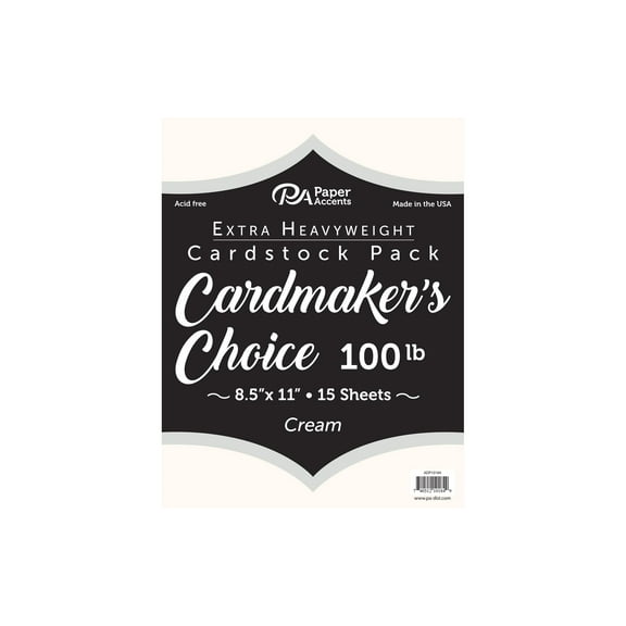 Paper Accents Cardstock 8.5"x 11" Cardmakers Choice 100lb Cream 15pc