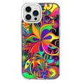thumbnail image 1 of MUNDAZE Apple iPhone 12 Pro Max Shockproof Clear Hybrid Protective Phone Case Neon Psychedelic Hippie Wild Flowers Cover, 1 of 5