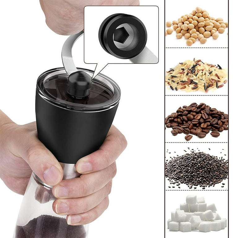 Manual Coffee Grinder with 6 Adjustable Coarseness Settings, Portable Hand  Coffee Grinder with Ceramic Burr, Stainless Steel Shell, Ceramic Grinding