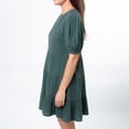 thumbnail image 6 of Elsie & Zoey Arissa XL Forest Shade Short Sleeve Crew Neck Tiered Panel Dress for Women, 6 of 6