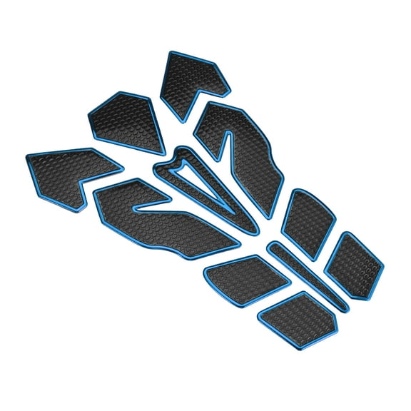 Unique Bargains Universal 3D Motorcycle Gas Tank Decal 7.87''x5.59'' Fuel Oil Gas Tank Pad Sticker Decal Black Blue
