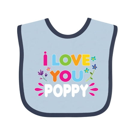 

Inktastic I Love You Poppy with Flowers Gift Baby Girl Bib