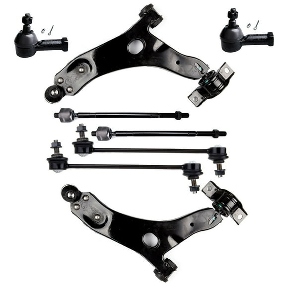 SCITOO 8pcs Front Suspension Kit Lower Control Arm w/Ball Joint Inner Outer Tie Rod End Stabilizer Sway Bar Link Fit 2006-2011 For Ford Focus K80408 K80407