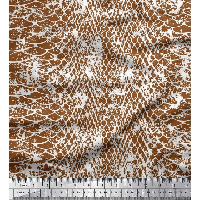 Soimoi Velvet Fabric Snake Animal Skin Print Sewing Fabric Yard 58 Inch Wide