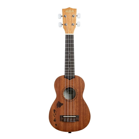Ukelele Kala 15S en caoba satinada con grabado láser en forma de isla hawaiana