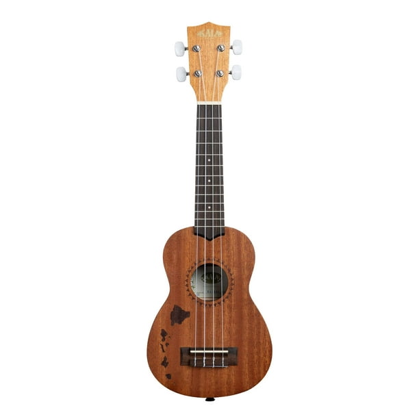 Ukelele Kala 15S en caoba satinada con grabado láser en forma de isla hawaiana