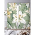 thumbnail image 3 of Spring Floral Sheer Curtains 2 Panels Set Rustic Watercolor White Gradient Yellow Flower Green Leaf Sheer Window Curtains Light Filtering Rod Pocket Voile Drapes for Bedroom Living Room 52"X96", 3 of 8