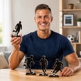 thumbnail image 5 of Cheapark Four Piece Wooden Tabletop Figurine Set With Soccer Player Silhouette For Party Layout Decor Gift, 5 of 7