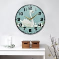 thumbnail image 2 of Yayeee Wall Clock for Living Room 9.5 inch Battery Operated Round with Holder, White Cartoon Swan, 2 of 7